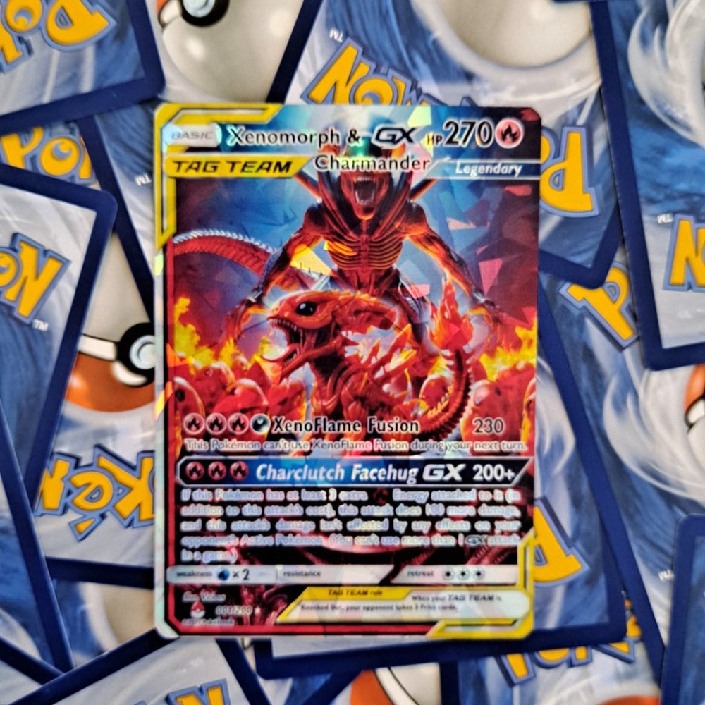 Charmander And Xenomorph Tag Team Pokemon Card
